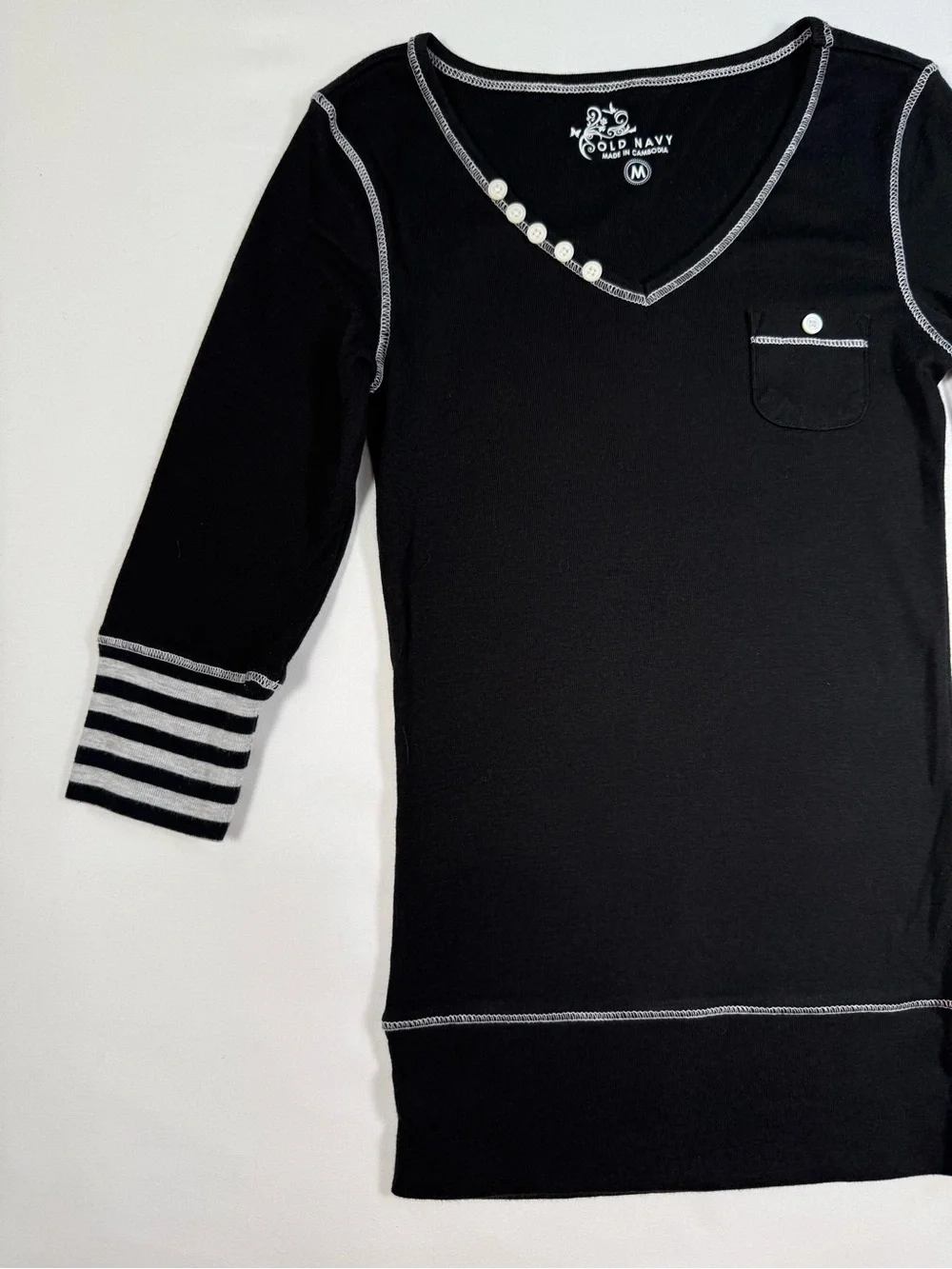 VINTAGE OLD NAVY‎ Girls Y2K Henley M Coquette Mall Goth Indie Sleaze Emo Grunge